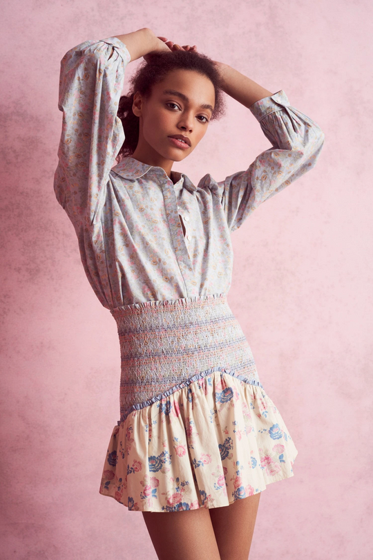 Anguilla Skirt Pastel Lemon Blueberry - Skirt