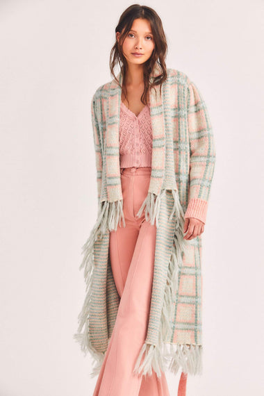 Avie Duster Magnolia Pink Plaid - Set