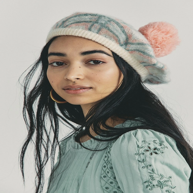 Colbran Beret Magnolia Pink Plaid - Hat