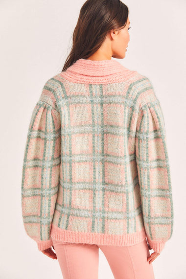 Jeeves Cardigan Magnolia Pink Plaid - Cardigan
