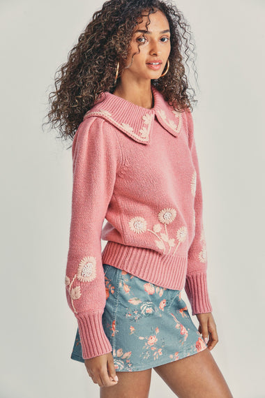 Union Collared Pullover Rose Blush - Pullover
