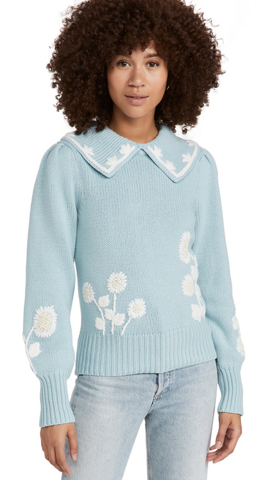 Union Collared Pullover Cornflower Blue - Pullover