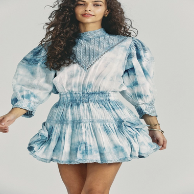 Viola Dress Pacific Indigo Hand Dye - Dress