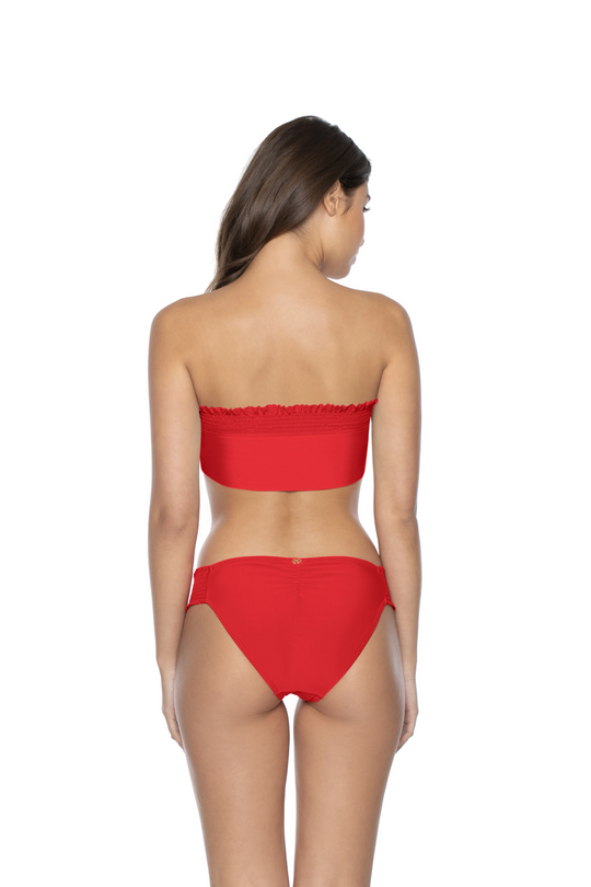 Smocked Top Bandeau Red Coral