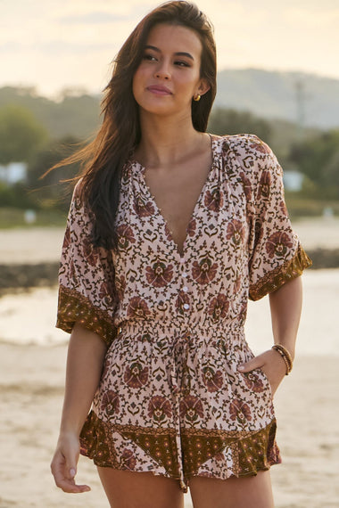 Wild Gypsy Print Dream Playsuit - Playsuit