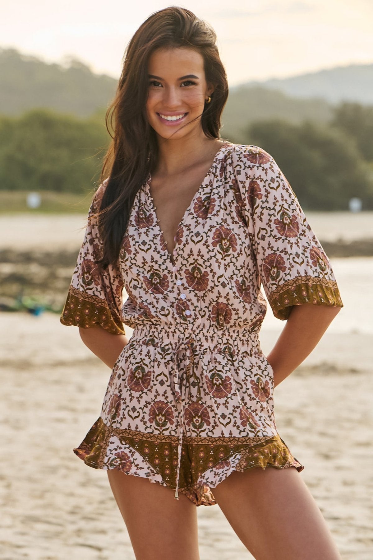 Load image into Gallery viewer, Wild Gypsy Print Dream Playsuit - Playsuit
