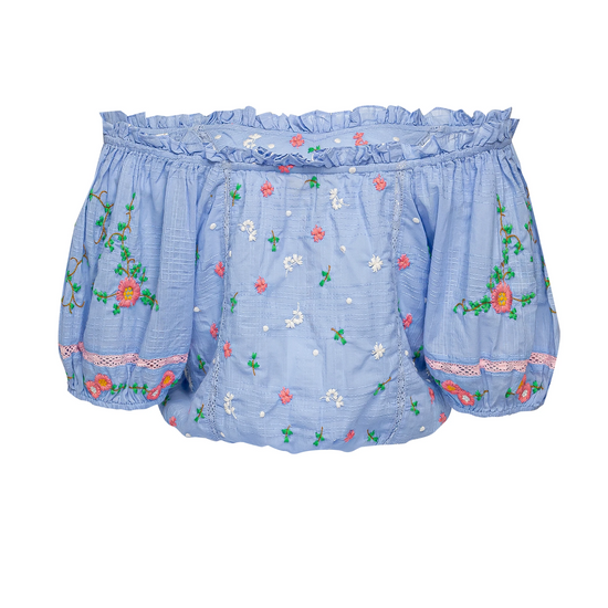 Domingo Crop Top Seaside Afternoon Blue