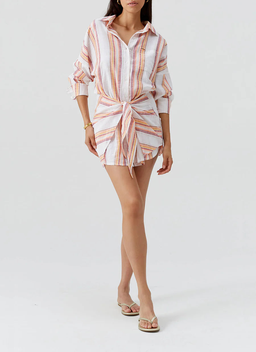 Load image into Gallery viewer, Sara Dress Sunset Stripe

