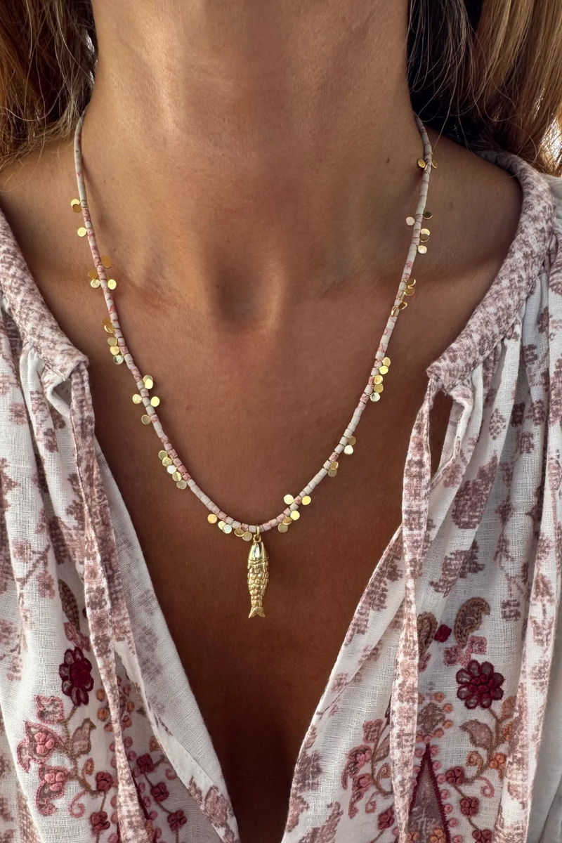 Gioia Necklace Beige