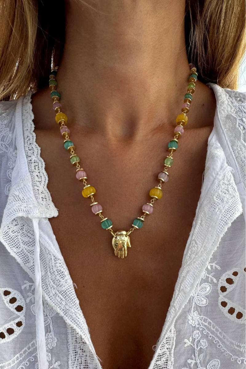 Hamsa Necklace Multicolor