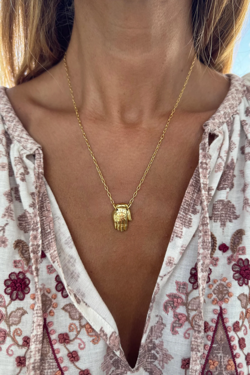 Hamsa Necklace Gold