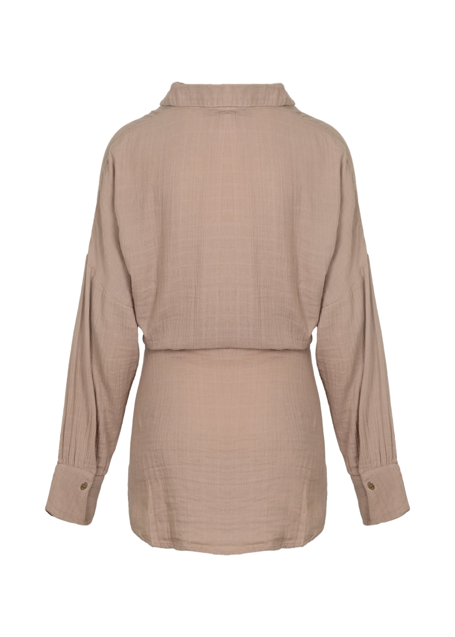 Load image into Gallery viewer, Sara Short Shirt Dress Beige - Dress
