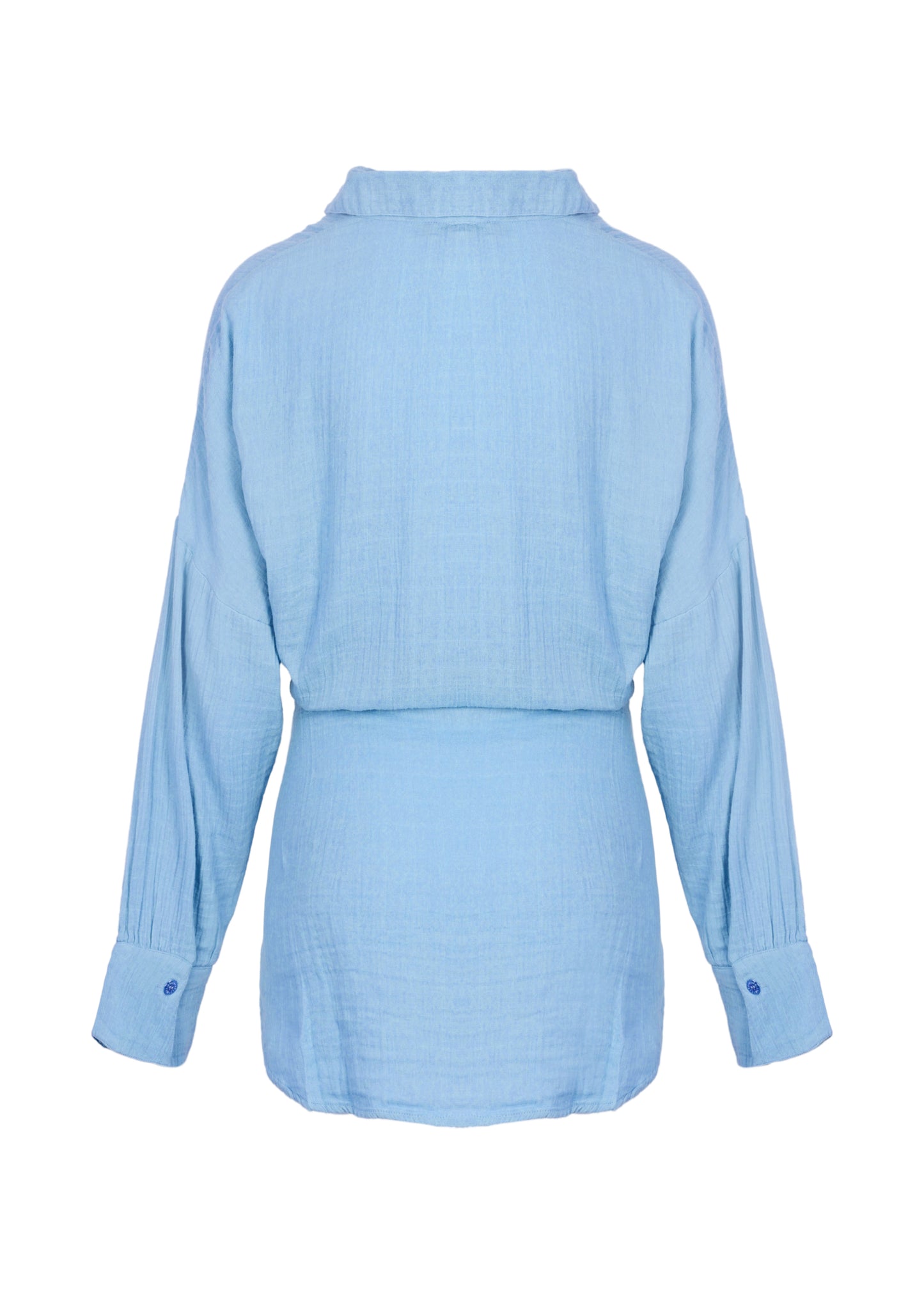 Load image into Gallery viewer, Sara Short Shirt Dress Dusty Blue - Dress
