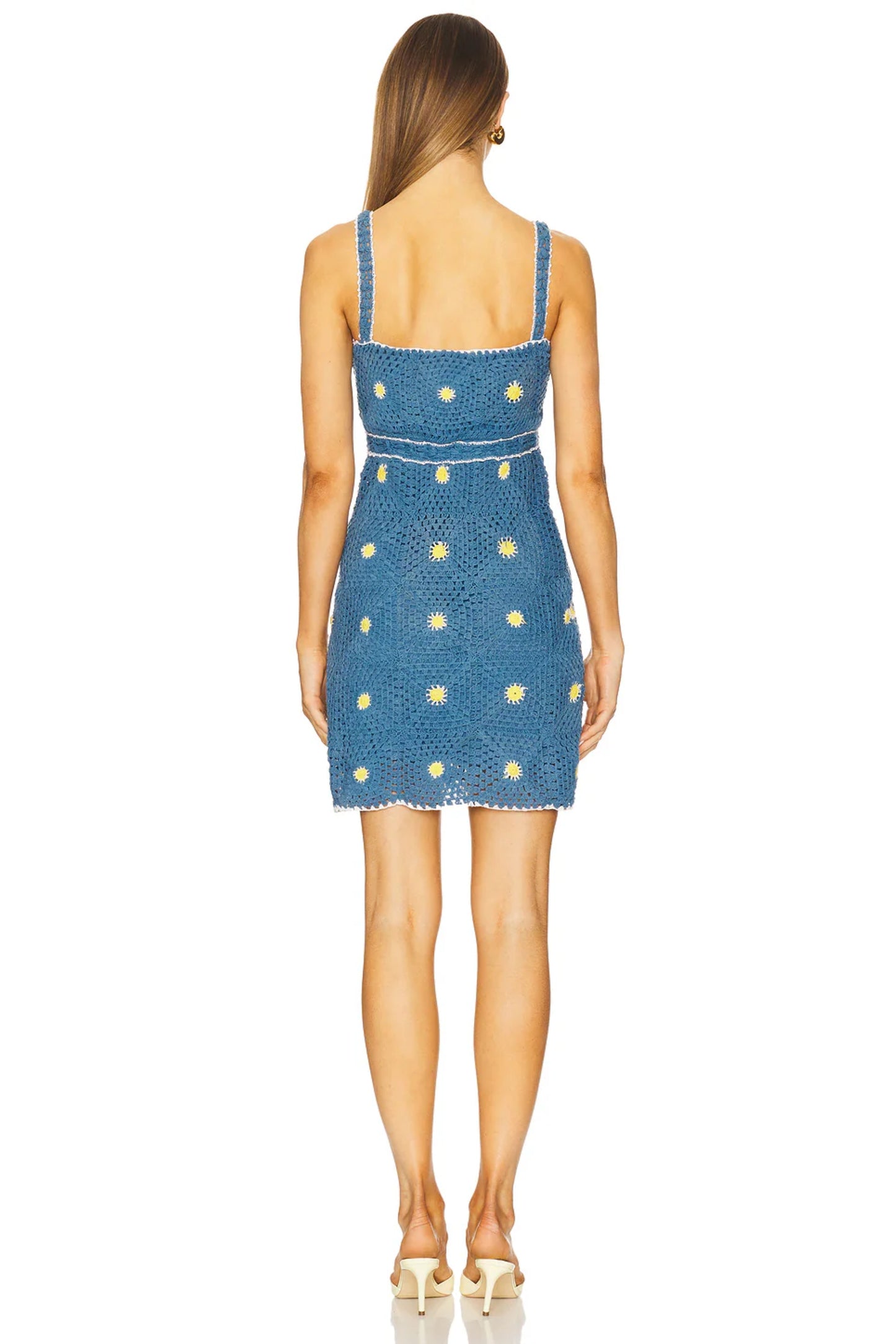 Load image into Gallery viewer, Aster Daisy Granny Square Crochet Mini Dress
