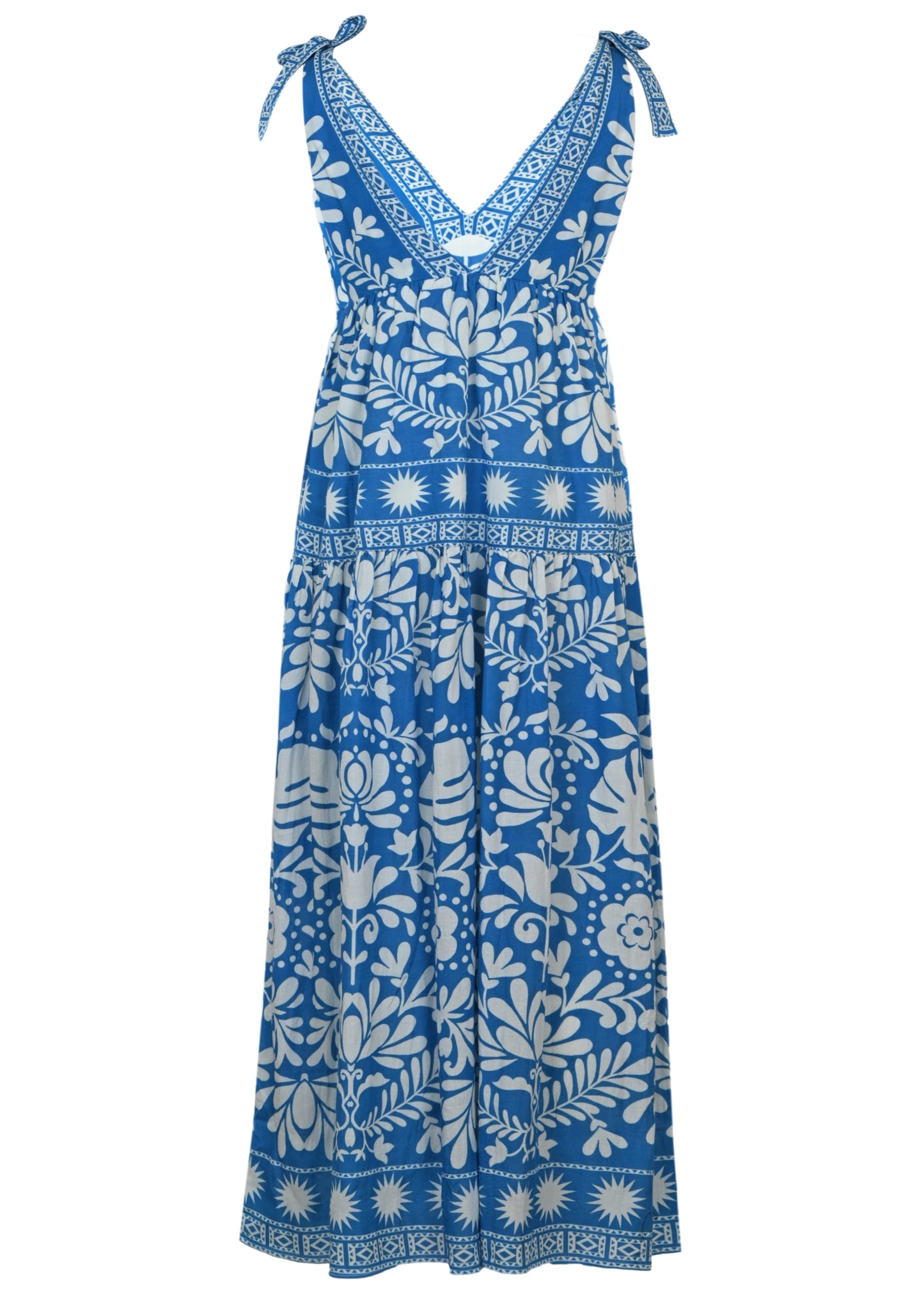 Load image into Gallery viewer, Brenna Folk Monstera Print Maxi Dress
