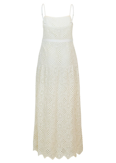 Evangelina Diamond Crochet Midi Dress