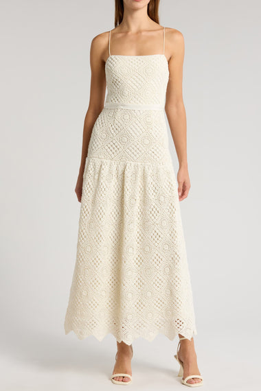 Evangelina Diamond Crochet Midi Dress