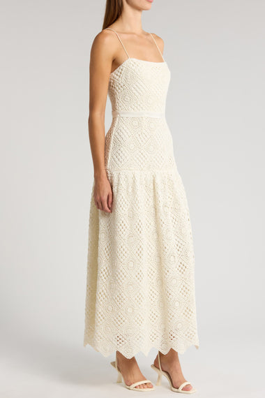 Evangelina Diamond Crochet Midi Dress