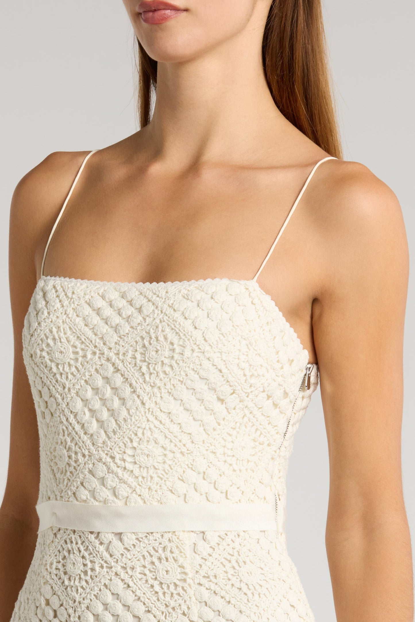 Load image into Gallery viewer, Evangelina Diamond Crochet Midi Dress
