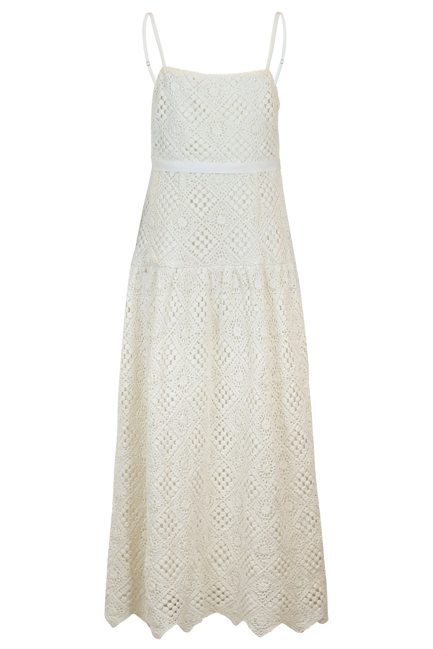 Load image into Gallery viewer, Evangelina Diamond Crochet Midi Dress
