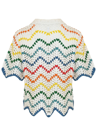 Lucienne Rainbow Scallop Crochet Top