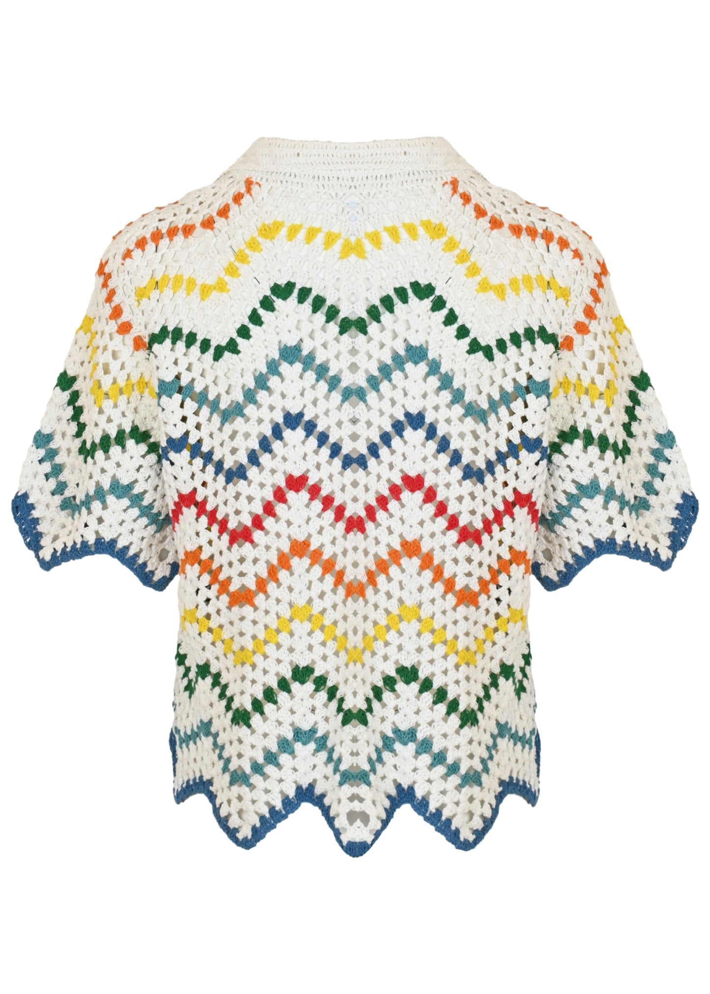 Load image into Gallery viewer, Lucienne Rainbow Scallop Crochet Top
