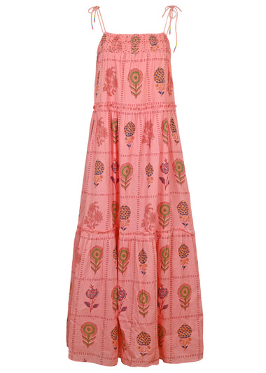 Mariska Tile Block Print Midi Dress