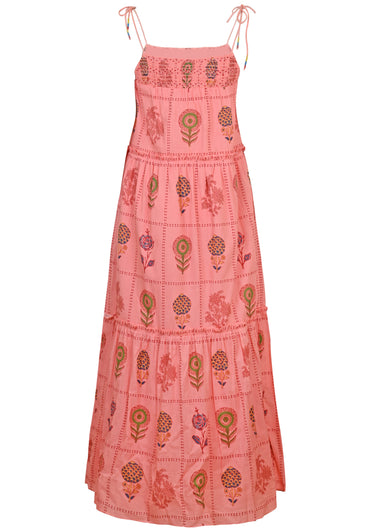 Mariska Tile Block Print Midi Dress