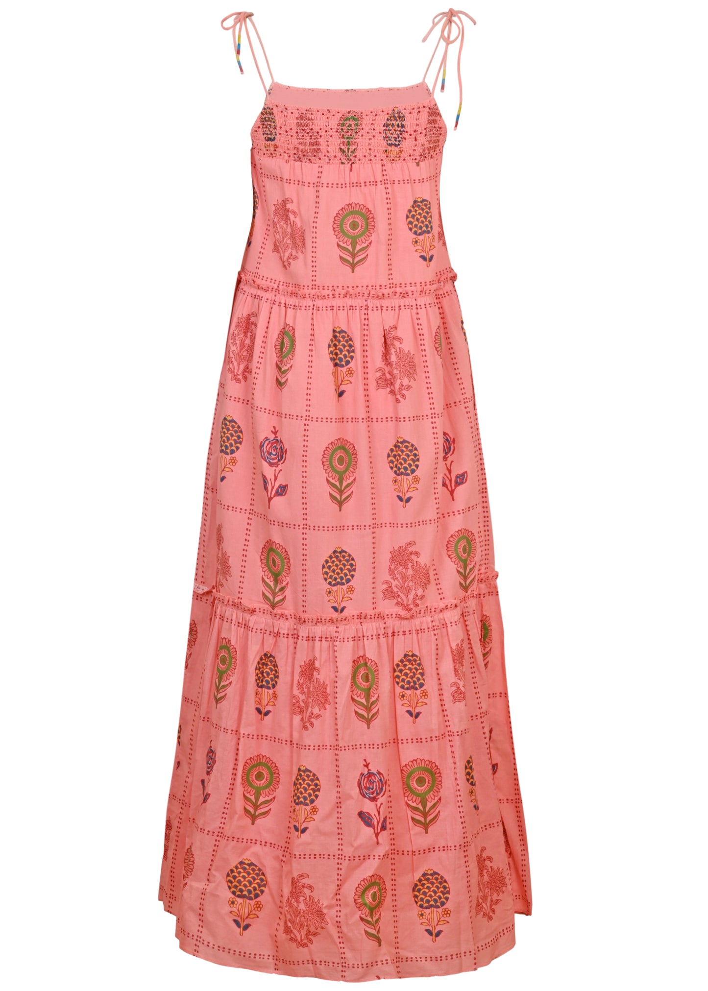 Load image into Gallery viewer, Mariska Tile Block Print Midi Dress
