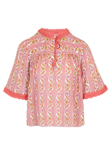 Meghry Retro Floral Block Top