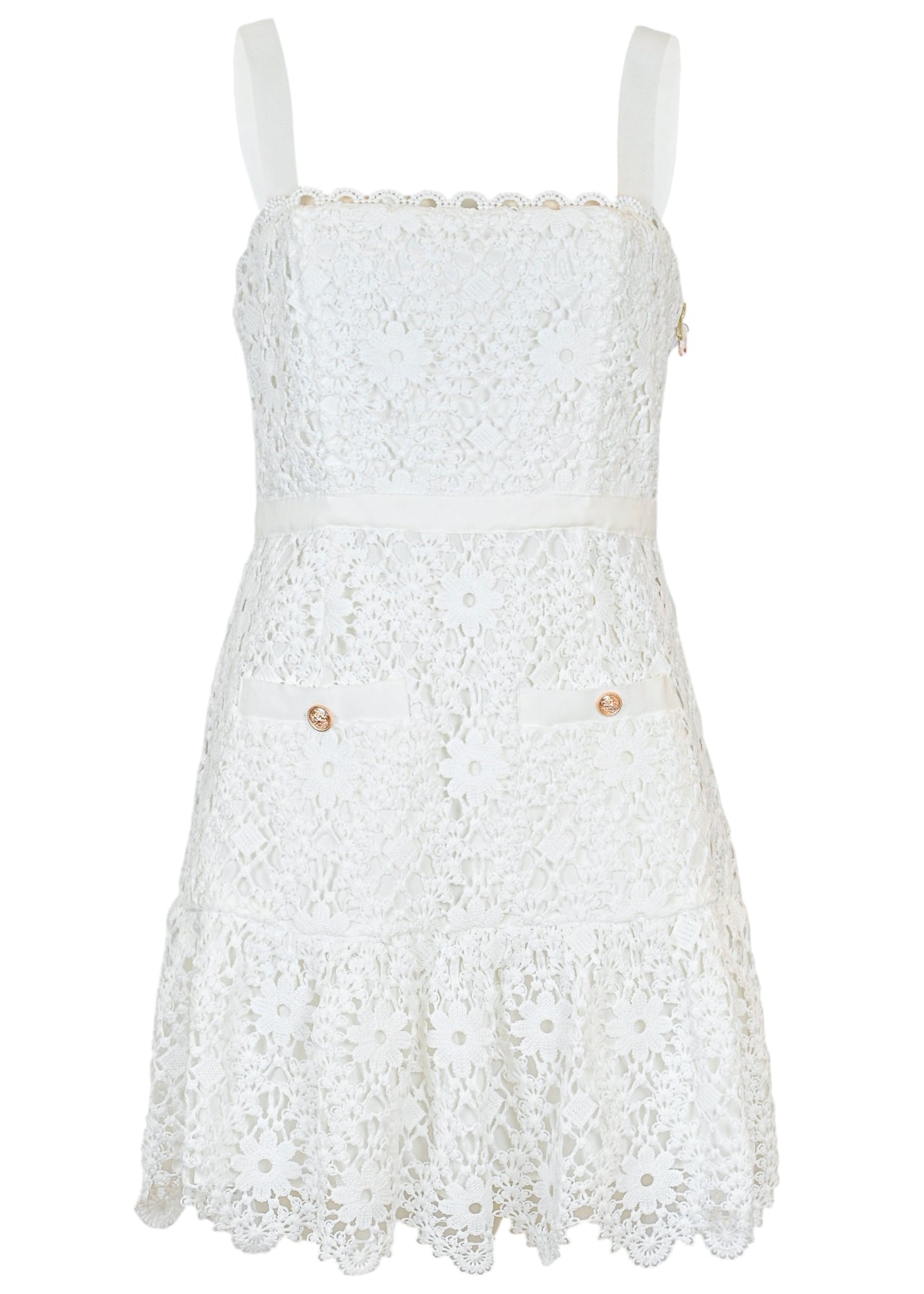 Load image into Gallery viewer, Verena Daisy Intricate Embroidery Mini Dress
