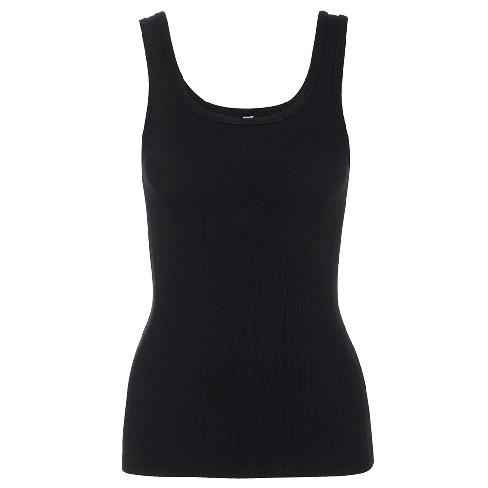 Ladies Black Tank Top | Womens Black Scoop Neck Tank Top