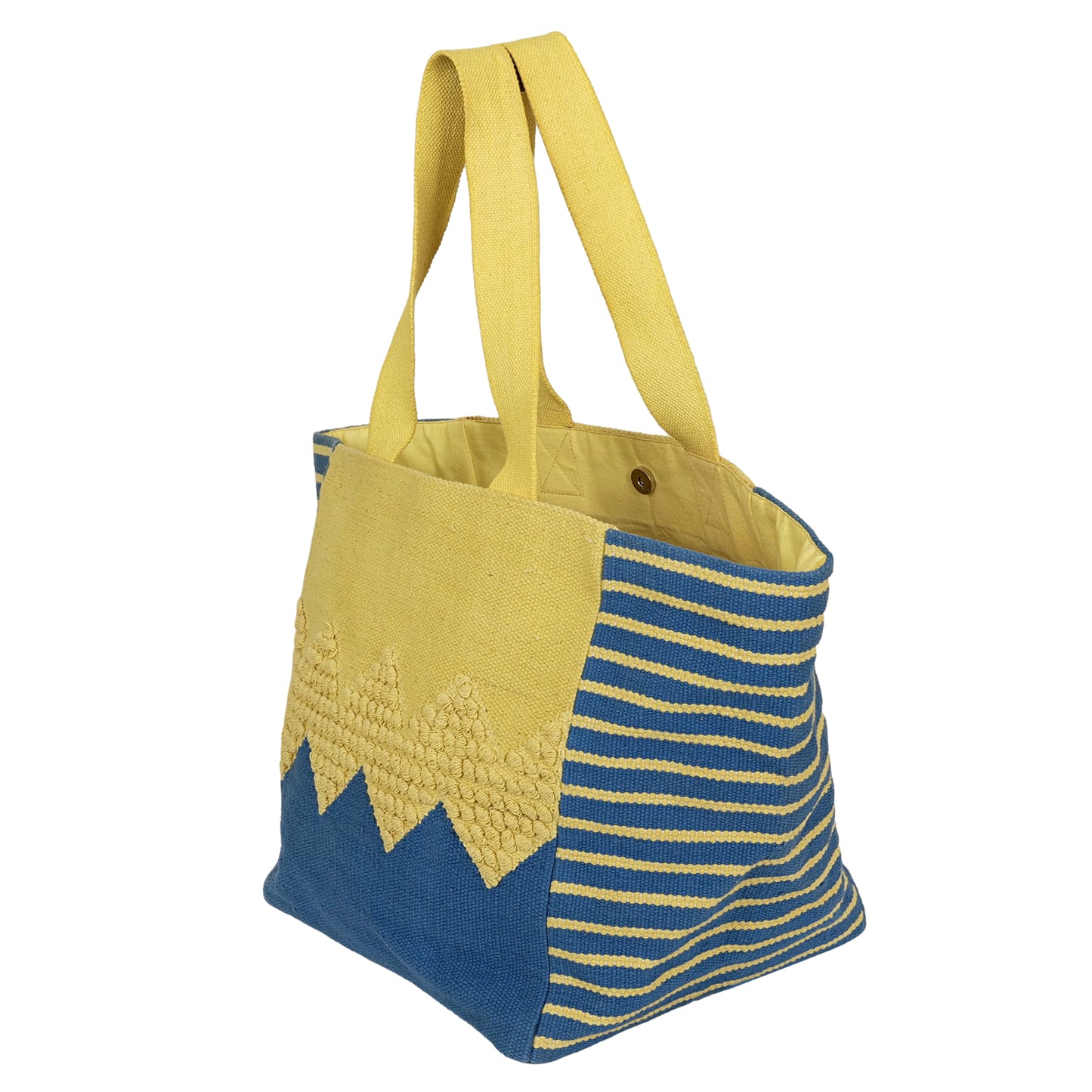 Load image into Gallery viewer, Zig Zag Tote Blue/Yellow - ONE SIZE - Bag
