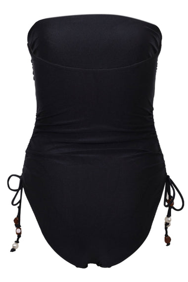 DD Drawstring Bandeau One Piece Black Pearl