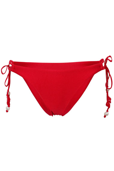 Palermo Loop Tie Side Rio Bikini Bottom Black Cosmo Red