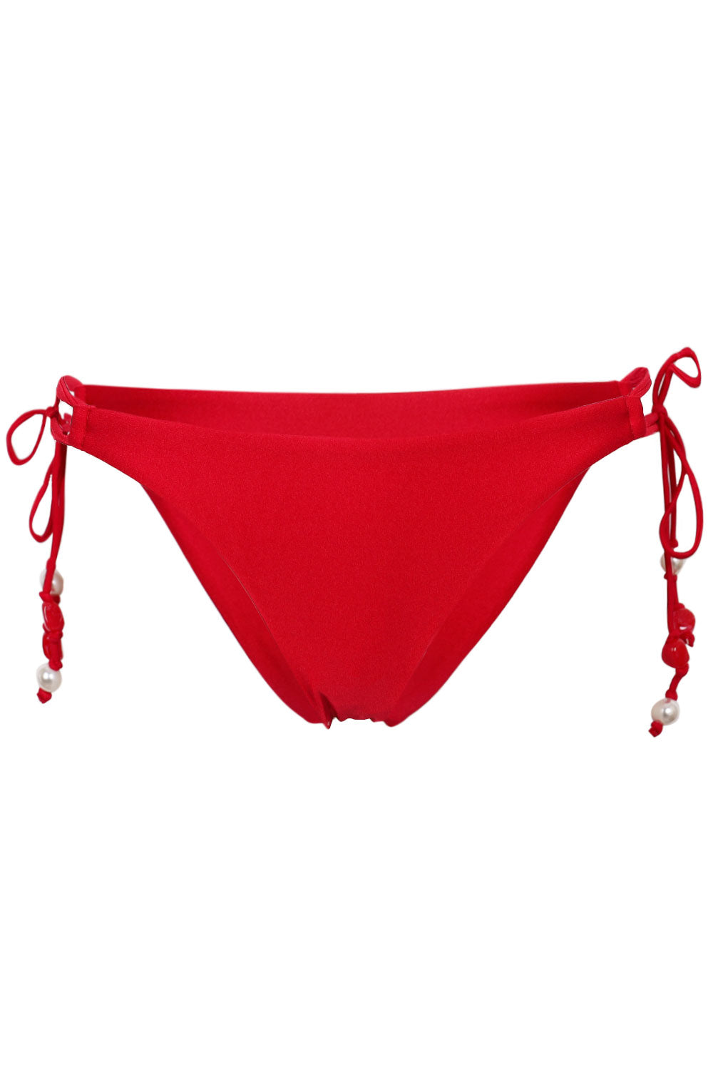 Load image into Gallery viewer, Palermo Loop Tie Side Rio Bikini Bottom Black Cosmo Red

