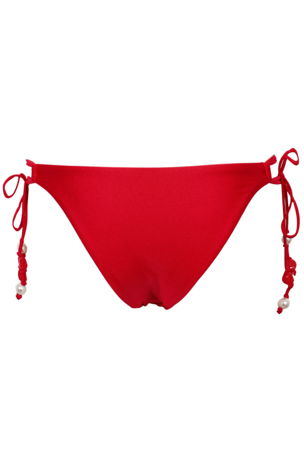 Load image into Gallery viewer, Palermo Loop Tie Side Rio Bikini Bottom Black Cosmo Red
