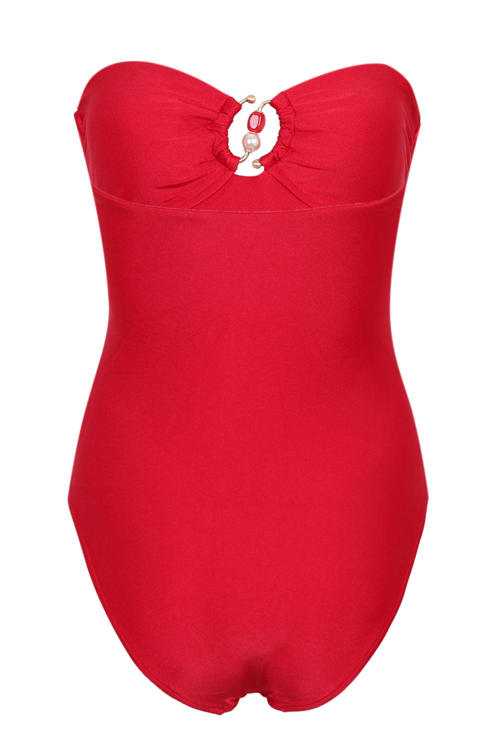 Load image into Gallery viewer, Palermo Ring Front Bandeau One Piece Cosmo Red
