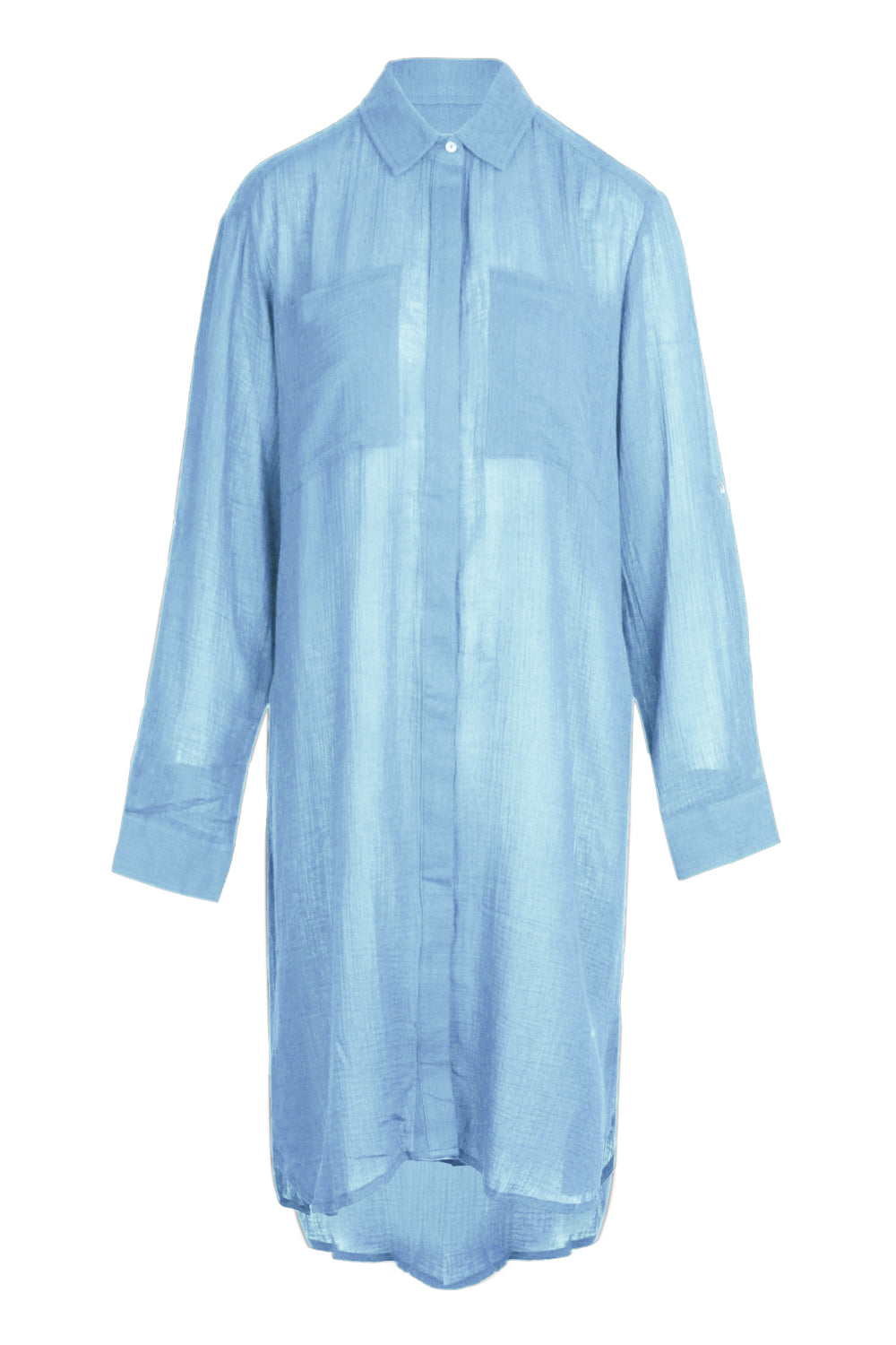 Load image into Gallery viewer, Crinkle Twill Beach Shirt Cornflower
