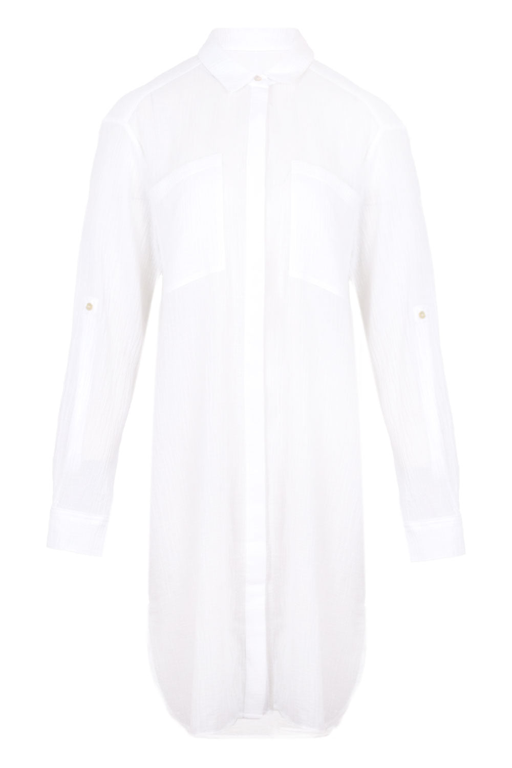 Load image into Gallery viewer, Crinkle Twill Beach Shirt White
