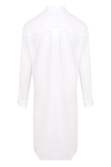 Crinkle Twill Beach Shirt White
