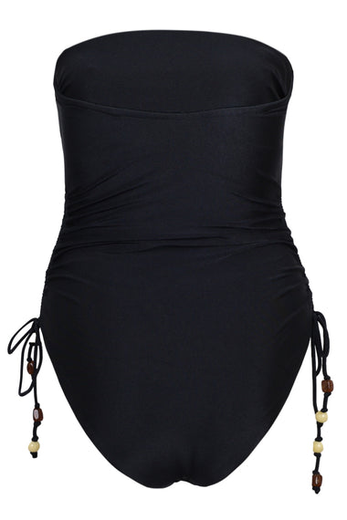 DD Drawstring Bandeau One Piece Black