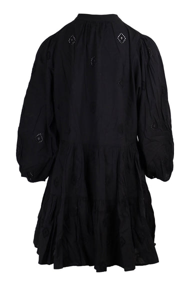 Embroidery Tiered Dress Black