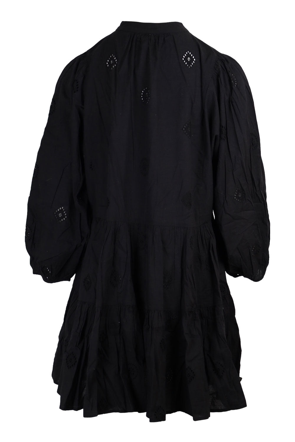 Load image into Gallery viewer, Embroidery Tiered Dress Black
