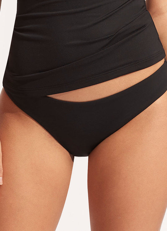 Load image into Gallery viewer, Seafolly Hipster Pant Black - Bikini Bottom

