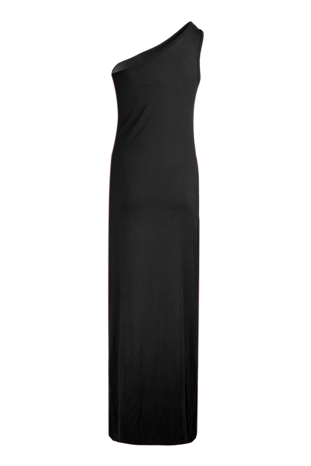 Load image into Gallery viewer, Jersey Rib One Shoulder Dress Black
