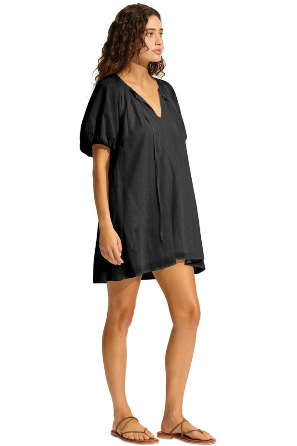 Load image into Gallery viewer, Mini Baby Doll Dress Black
