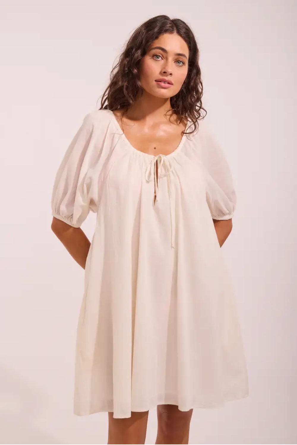 Load image into Gallery viewer, Mini Baby Doll Dress Ecru
