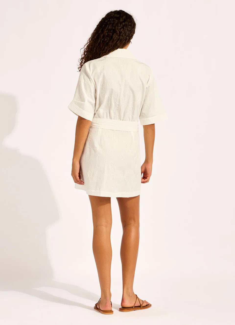 Load image into Gallery viewer, Mini Shirt Dress White
