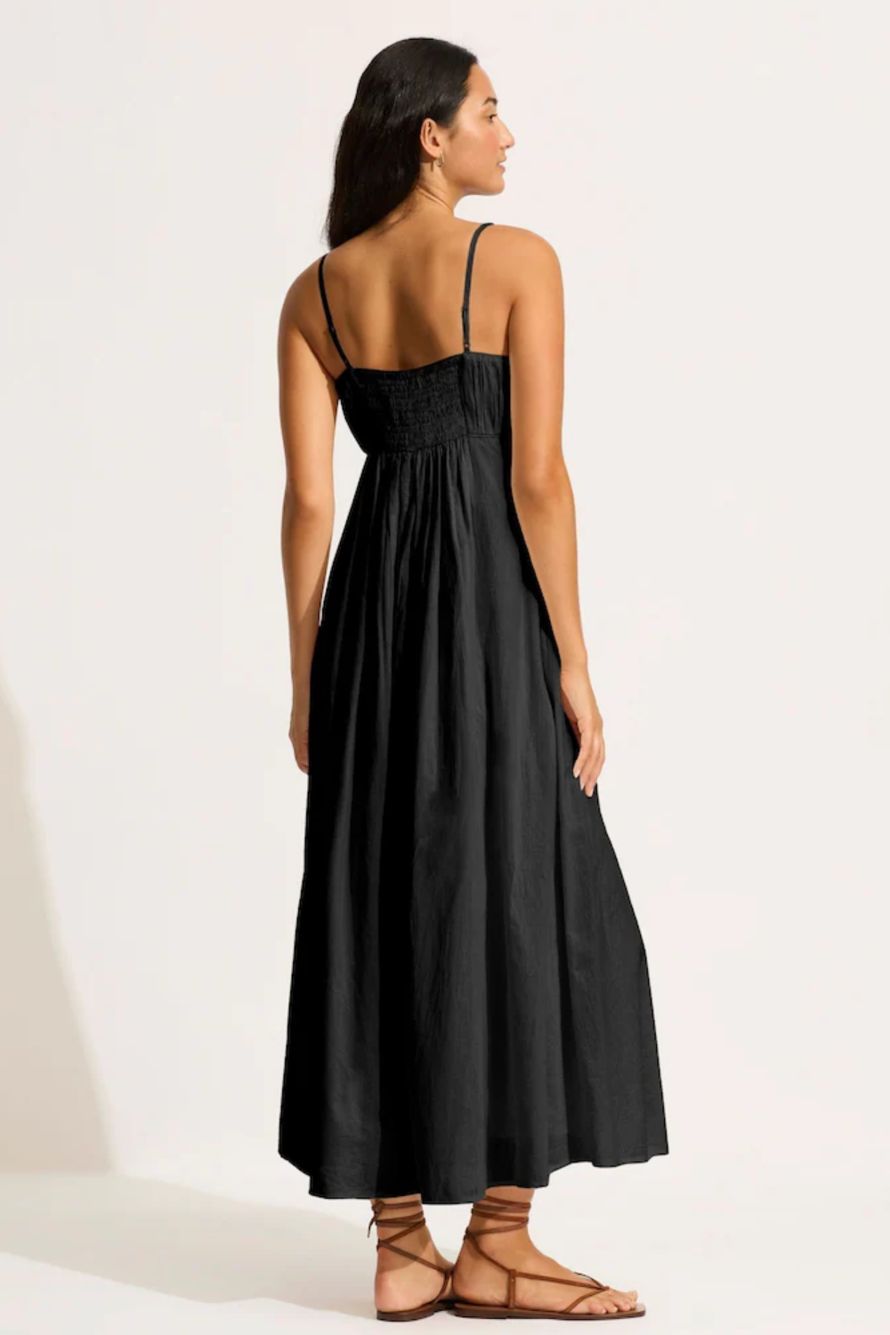 Load image into Gallery viewer, Piped Maxi Dress Black
